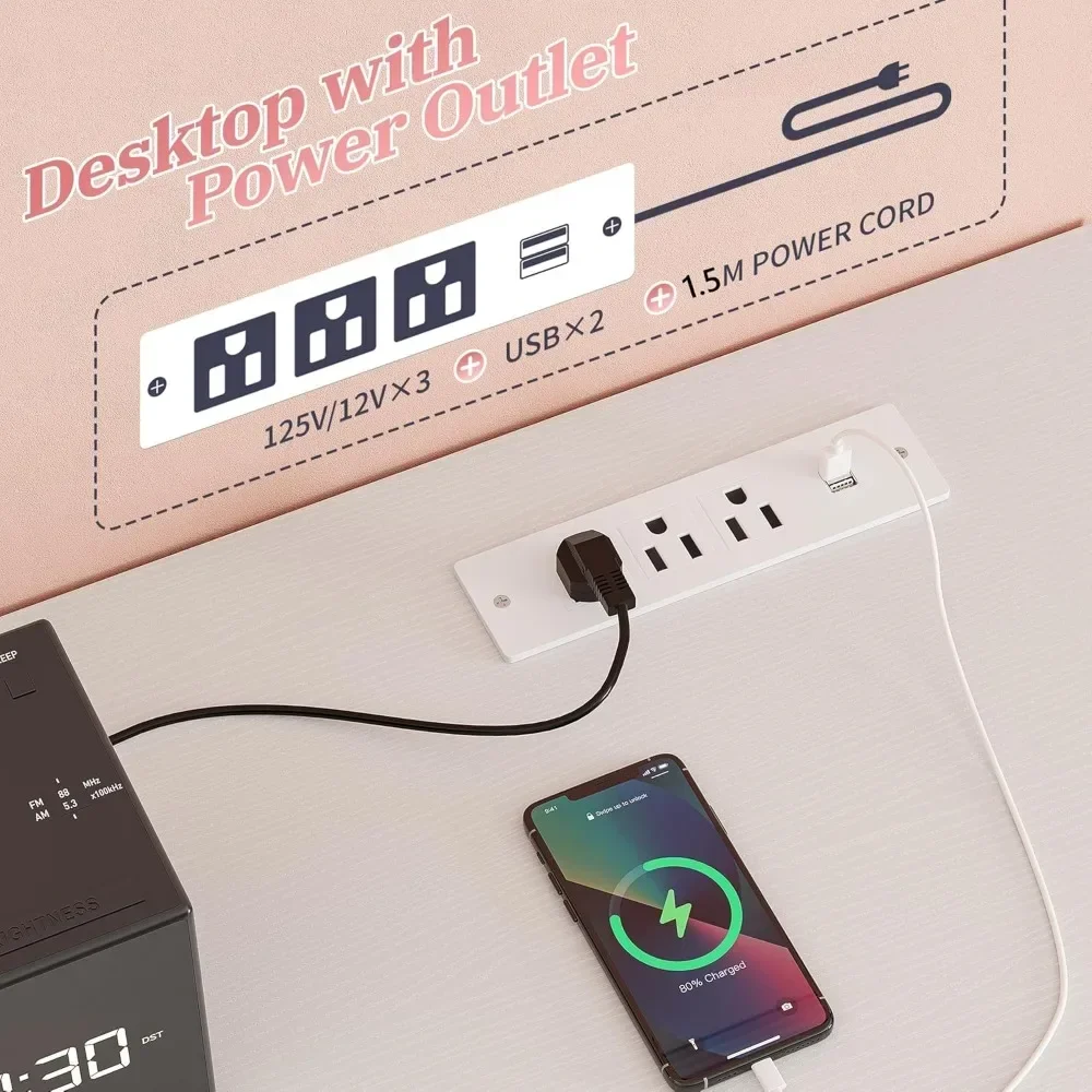 Dresser TV Stand with Power Outlet & USB White Dresser for Bedroom with 16 Drawers TV Stands for Living Room TV - Image 4